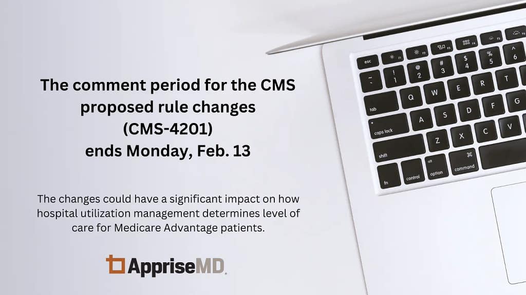 CMS proposed rule change laptop with text